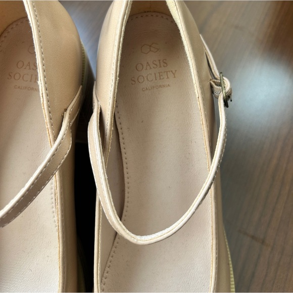 Oasis Society Jennifer Nude Platform Mary Jane Shoe Womens Size 8.5 Block Heel - Picture 4 of 9